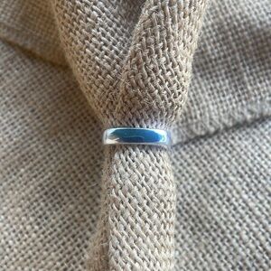 Sliver 925 Sterling Silver Square Circle Ring 
Size 10